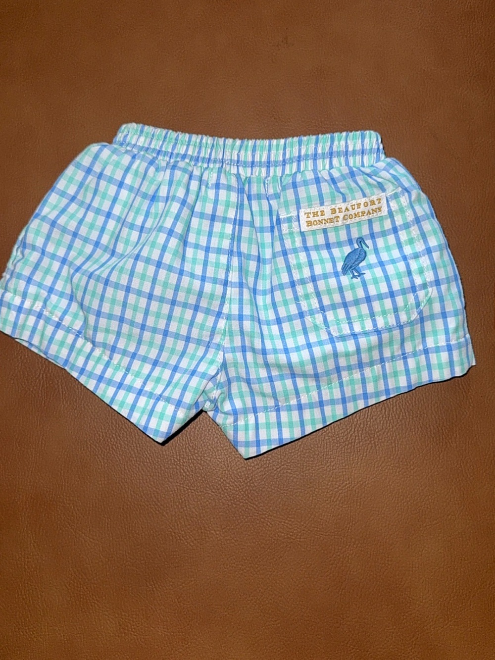 The Beaufort Bonnet Company TBBC Sheffield Shorts Blvd Blue Turk Teal Check 0-3M - Picture 4 of 8